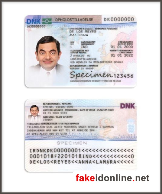 Denmark Resident Card Vector Design